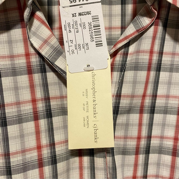 Women’s CJ Banks Fitted Plaid Button Up Shirt Plus Size 2X - Picture 5 of 7